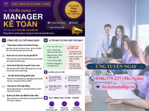 Tuyển dụng Marager kế Toán