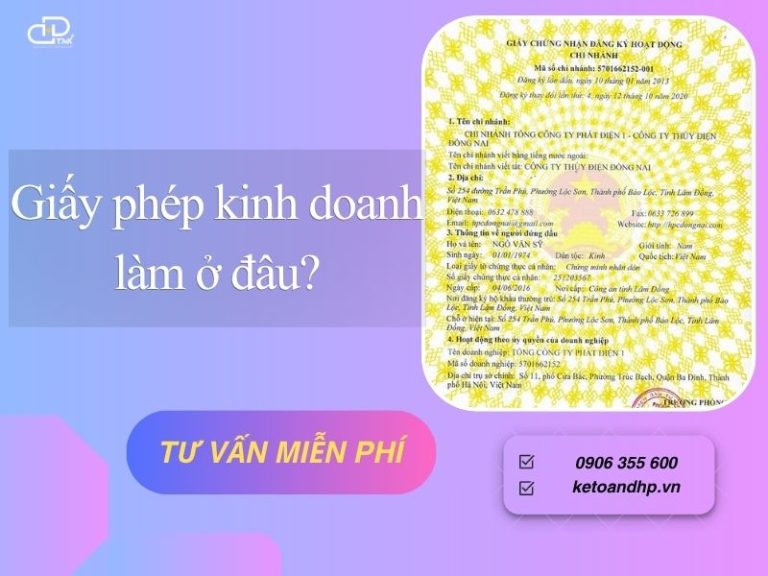 Giấy phép kinh doanh làm ở đâu
