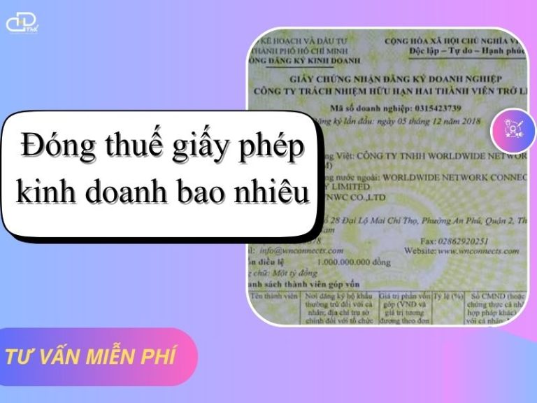 Đóng thuế giấy phép kinh doanh bao nhiêu