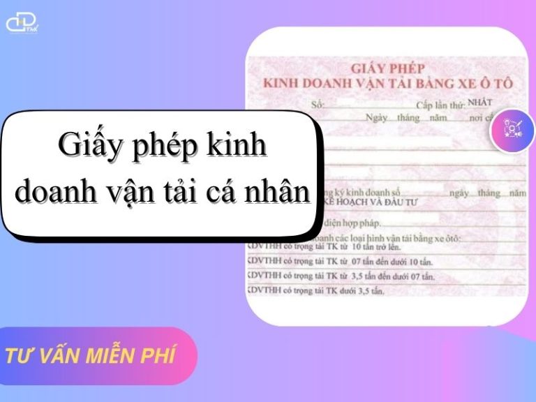 Giấy phép kinh doanh vận tải cá nhân